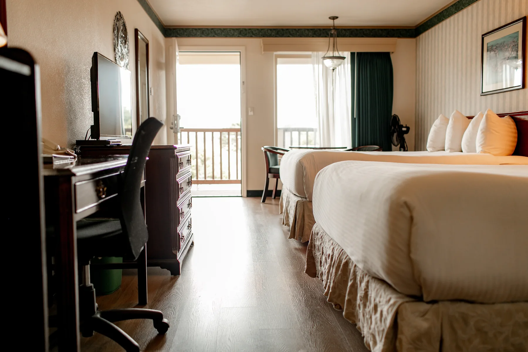 Room desk and television area