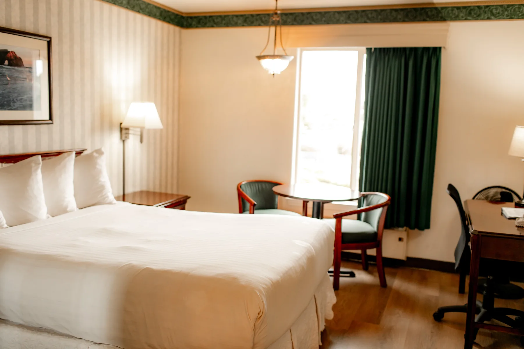 King room with desk and sitting chair